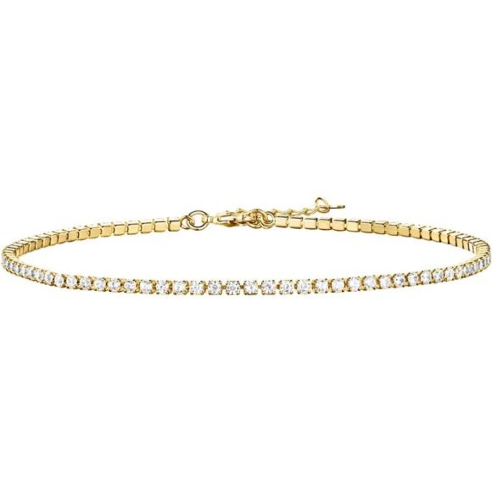 14K Gold Plated Tennis Anklets for Women | Tennis Ankle Bracelet for Women